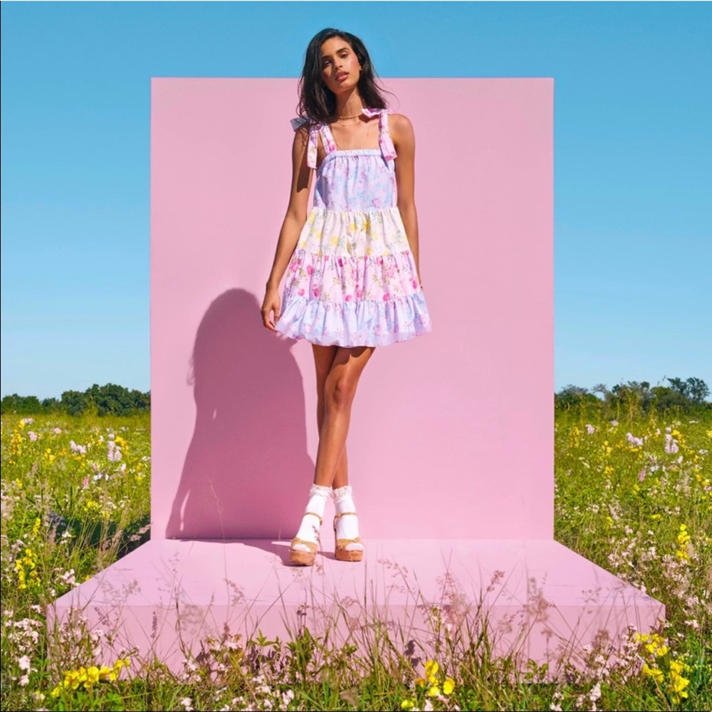 LoveShackFancy Multicolor Floral Dress